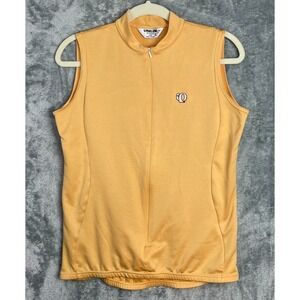 Pearl Izumi Cycling Vest Womens Large Orange Back Pockets Zip Bicycle Sports